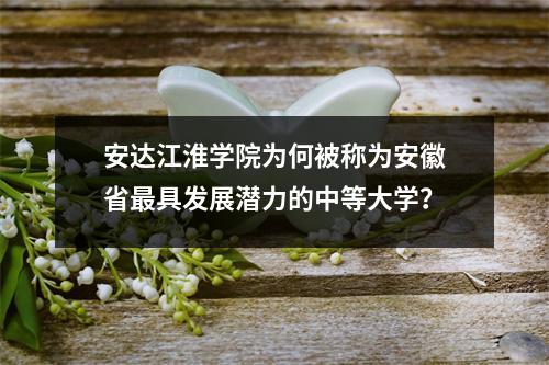 安达江淮学院为何被称为安徽省最具发展潜力的中等大学?