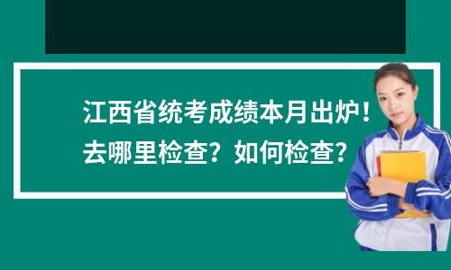 江西省统考成绩本月出炉!去哪里检查?如何检查?