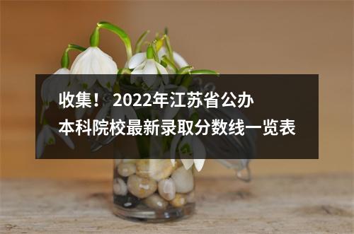 收集! 2022年江苏省公办本科院校最新录取分数线一览表