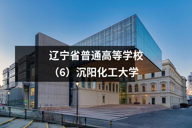辽宁省普通高等学校(6)沉阳化工大学