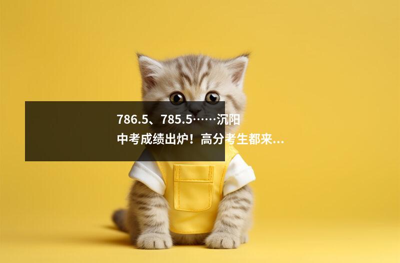 786.5、785.5……沉阳中考成绩出炉！高分考生都来自这些中学……