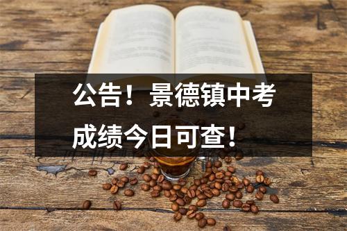 公告！景德镇中考成绩今日可查！