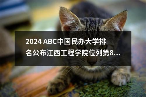 2024 ABC中国民办大学排名公布江西工程学院位列第85名