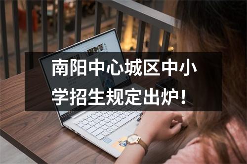 南阳中心城区中小学招生规定出炉!