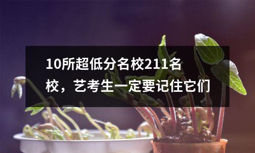 10所超低分名校211名校，艺考生一定要记住它们