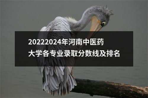 20222024年河南中医药大学各专业录取分数线及排名