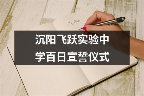 沉阳飞跃实验中学百日宣誓仪式