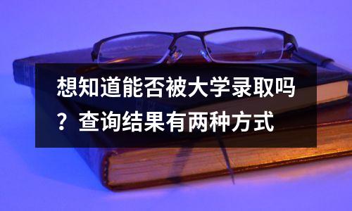 想知道能否被大学录取吗?查询结果有两种方式