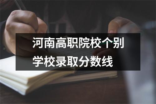 河南高职院校个别学校录取分数线