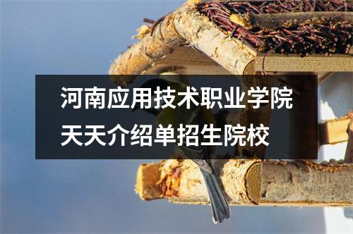 河南应用技术职业学院天天介绍单招生院校