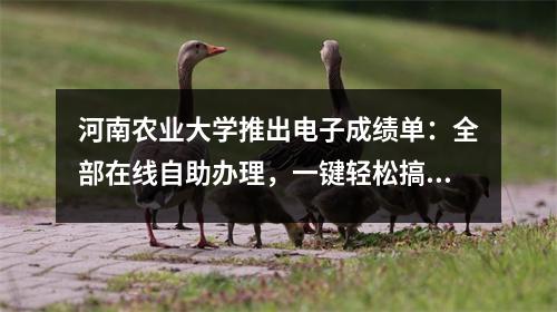河南农业大学推出电子成绩单:全部在线自助办理,一键轻松搞定