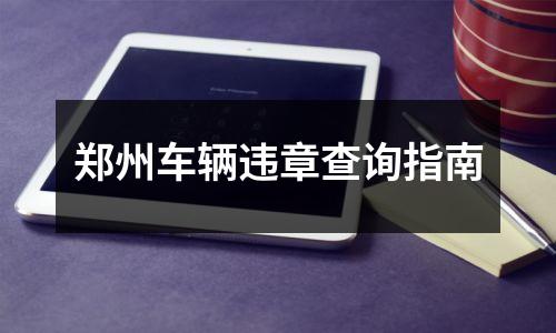 郑州车辆违章查询指南