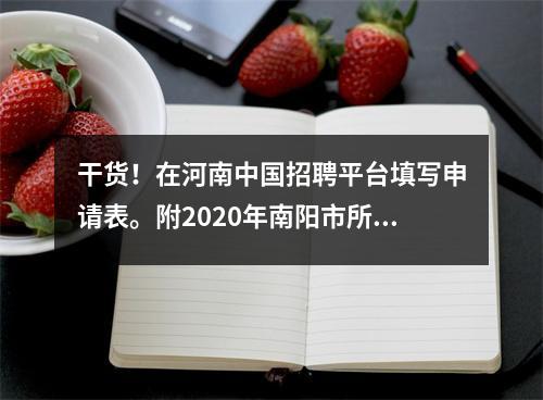 干货!在河南中国招聘平台填写申请表。附2020年南阳市所有高中分数线。