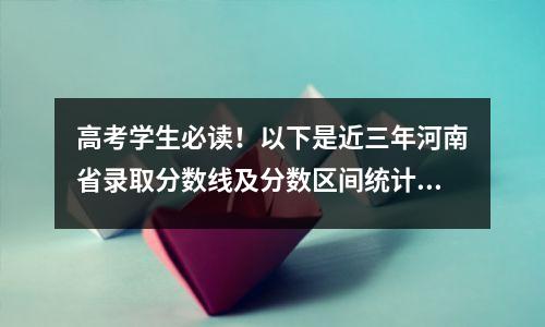 高考学生必读!以下是近三年河南省录取分数线及分数区间统计表。