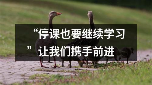 “停课也要继续学习”让我们携手前进