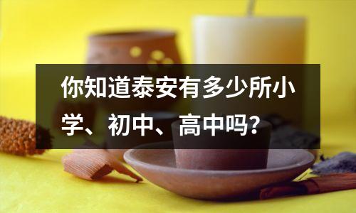 你知道泰安有多少所小学、初中、高中吗?