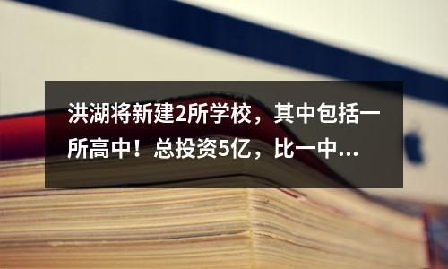 洪湖将新建2所学校,其中包括一所高中!总投资5亿,比一中还大。