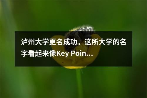 泸州大学更名成功。这所大学的名字看起来像Key Point 211,但实际上只是一个普通的本科项目。