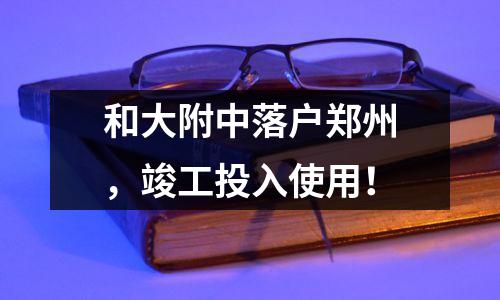 和大附中落户郑州,竣工投入使用!