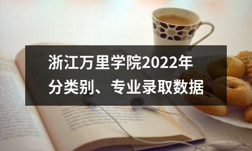 浙江万里学院2022年分类别、专业录取数据