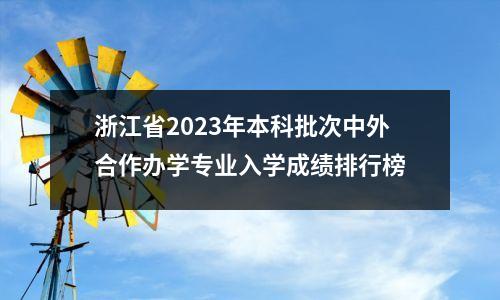浙江省2023年本科批次中外合作办学专业入学成绩排行榜