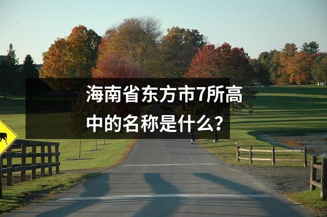 海南省东方市7所高中的名称是什么?
