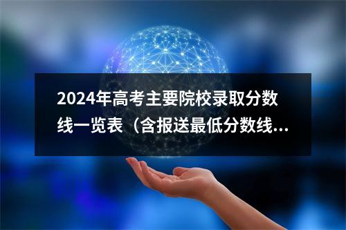 2024年高考主要院校录取分数线一览表(含报送最低分数线)