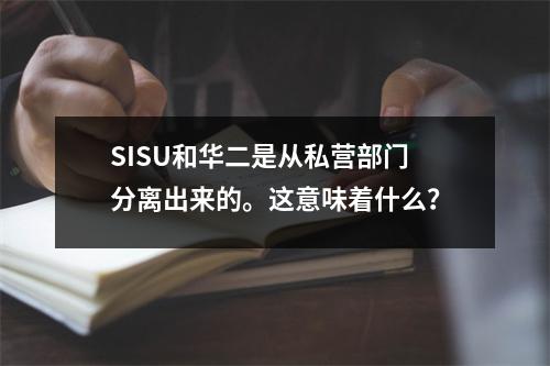SISU和华二是从私营部门分离出来的。这意味着什么?