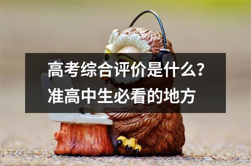 高考综合评价是什么?准高中生必看的地方