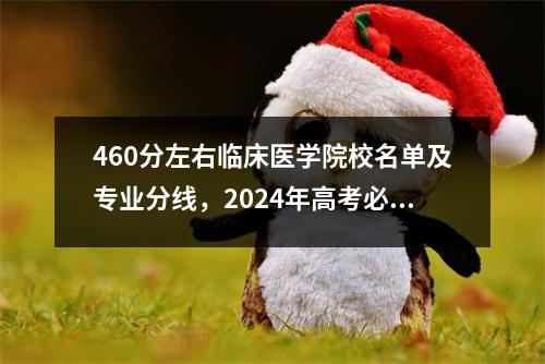 460分左右临床医学院校名单及专业分线,2024年高考必读