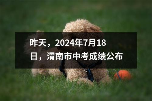 昨天,2024年7月18日,渭南市中考成绩公布