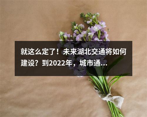 就这么定了!未来湖北交通将如何建设?到2022年,城市通高铁,县城通高速公路。