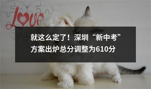 就这么定了!深圳“新中考”方案出炉总分调整为610分