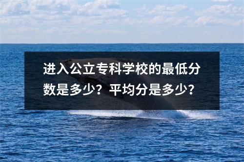 进入公立专科学校的最低分数是多少?平均分是多少?