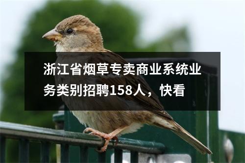 浙江省烟草专卖商业系统业务类别招聘158人,快看