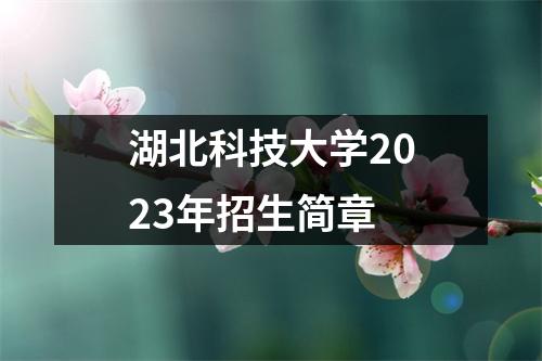 湖北科技大学2023年招生简章