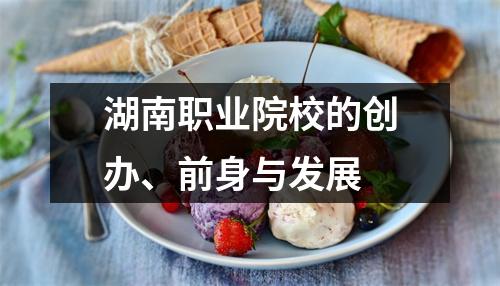 湖南职业院校的创办、前身与发展