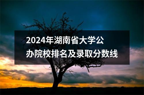 2024年湖南省大学公办院校排名及录取分数线