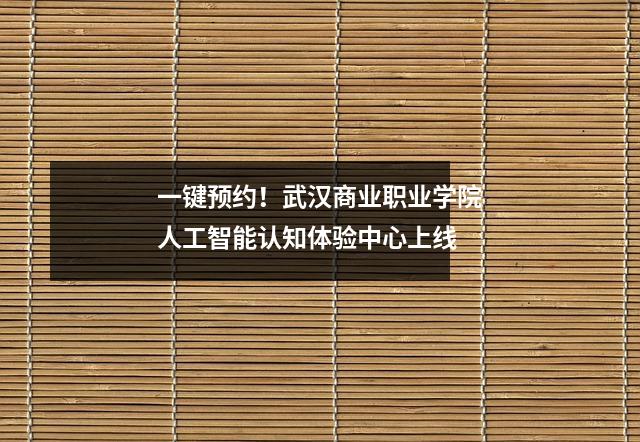 一键预约!武汉商业职业学院人工智能认知体验中心上线