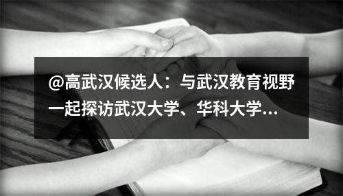 @高武汉候选人:与武汉教育视野一起探访武汉大学、华科大学等四所著名大学。