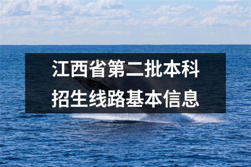 江西省第二批本科招生线路基本信息