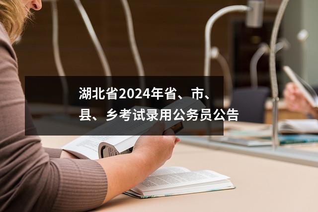 湖北省2024年省、市、县、乡考试录用公务员公告