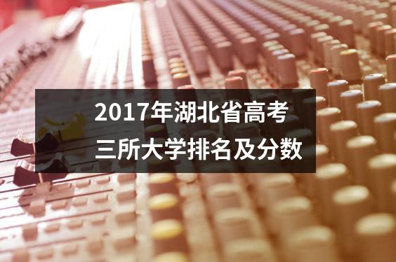 2017年湖北省高考三所大学排名及分数