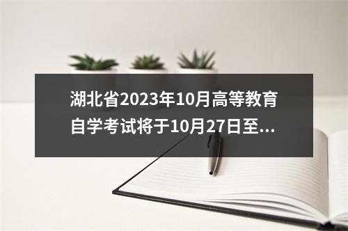 湖北省2023年10月高等教育自学考试将于10月27日至29日举行