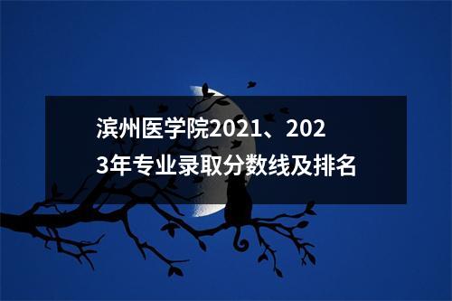 滨州医学院2021、2023年专业录取分数线及排名