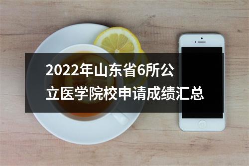 2022年山东省6所公立医学院校申请成绩汇总