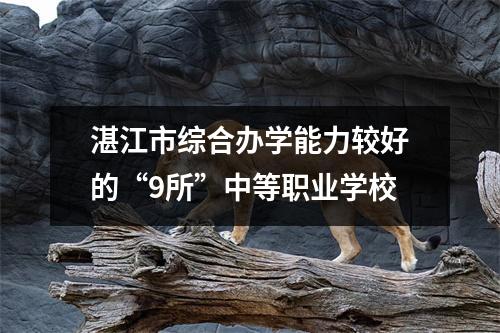 湛江市综合办学能力较好的“9所”中等职业学校