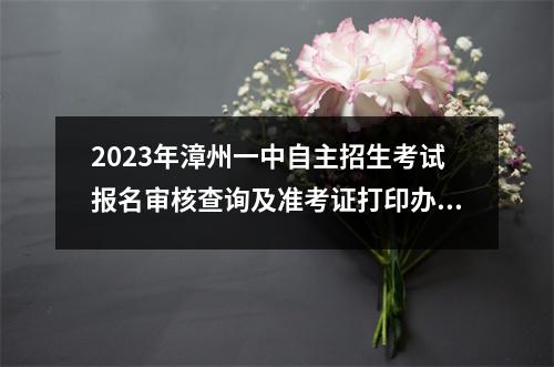 2023年漳州一中自主招生考试报名审核查询及准考证打印办法
