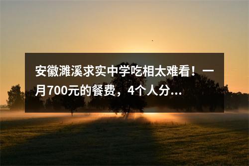 安徽濉溪求实中学吃相太难看!一月700元的餐费,4个人分2个小菜