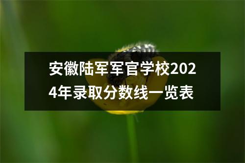 安徽陆军军官学校2024年录取分数线一览表